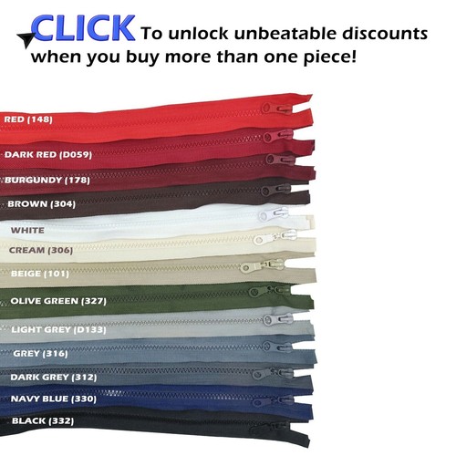 Open end chunky zip - open, taglia