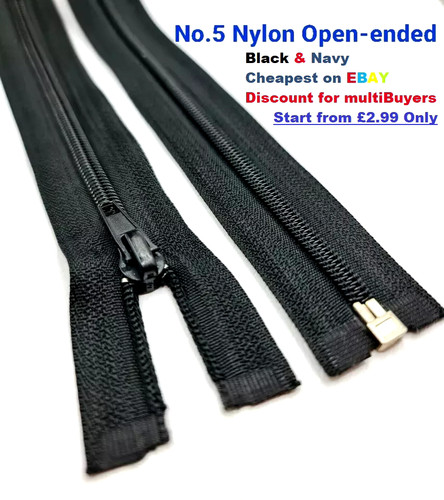 Cerniera nylon nera marina - cerniera,