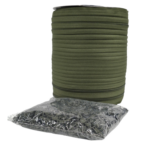 Zip continua verde kaki - , n.5